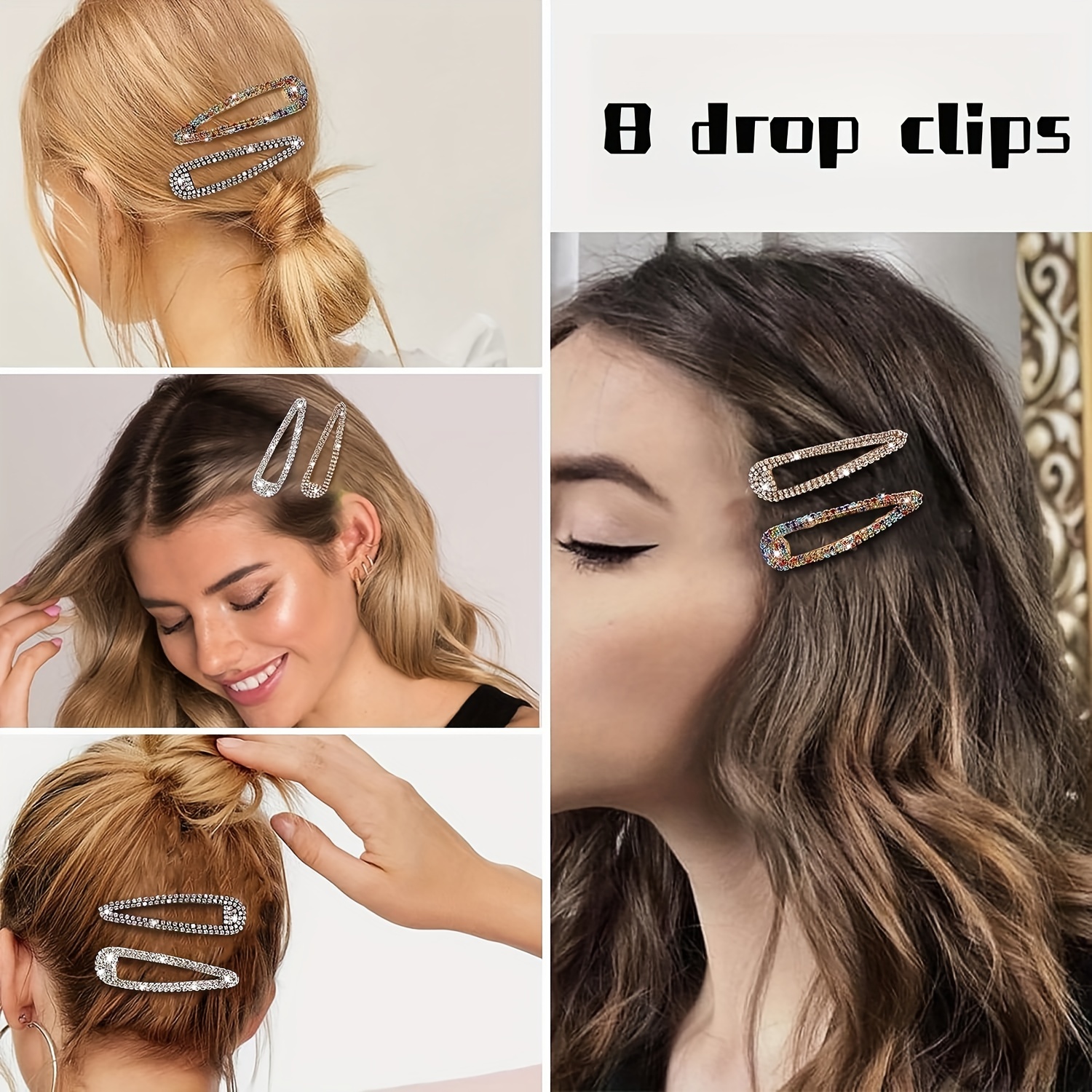 8pcs womens 8cm teardrop hair clips hollow   teardrop hairpins for elegant evening hairstyles long hair and bangs perfect gift for ladies Product details 5