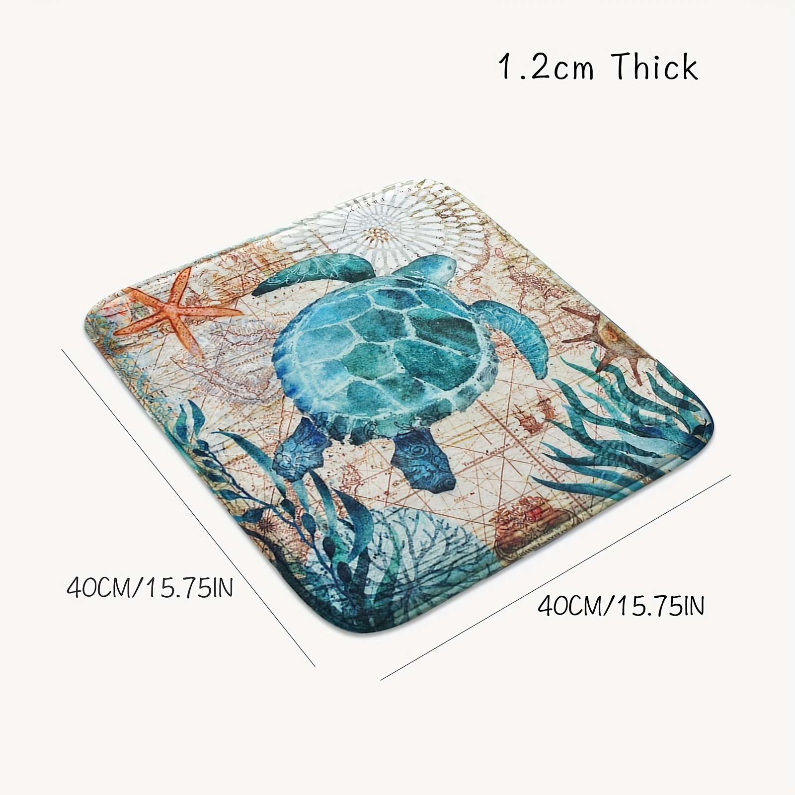 Soft Flannel Sea Turtle Octopus Print Chair Cushion