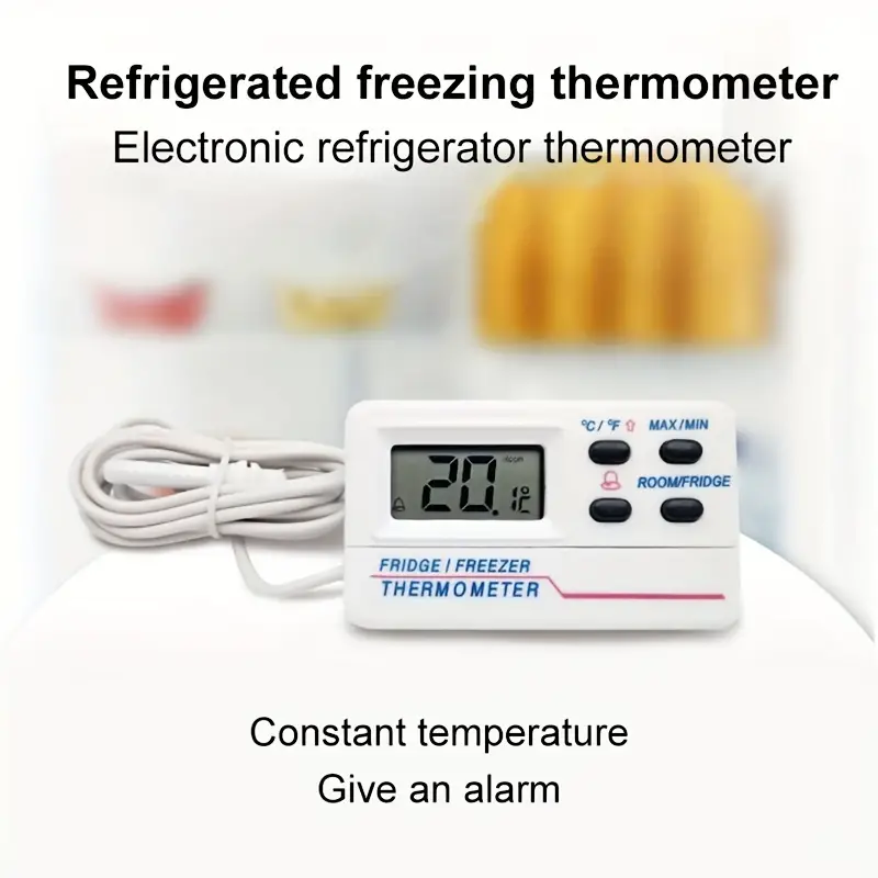 Digital Display Refrigerator Thermometer, Freezer Kitchen Household  Thermometer, Constant Temperature Alarm Dual Temperature Food Thermometer -  Temu
