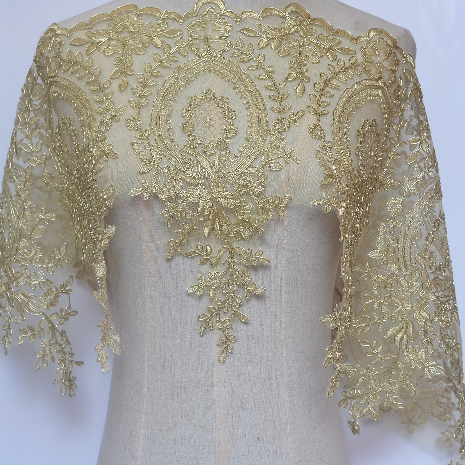 Bridal Ivory Lace Trim Golden Lace Fabric High Quality Tulle - Temu