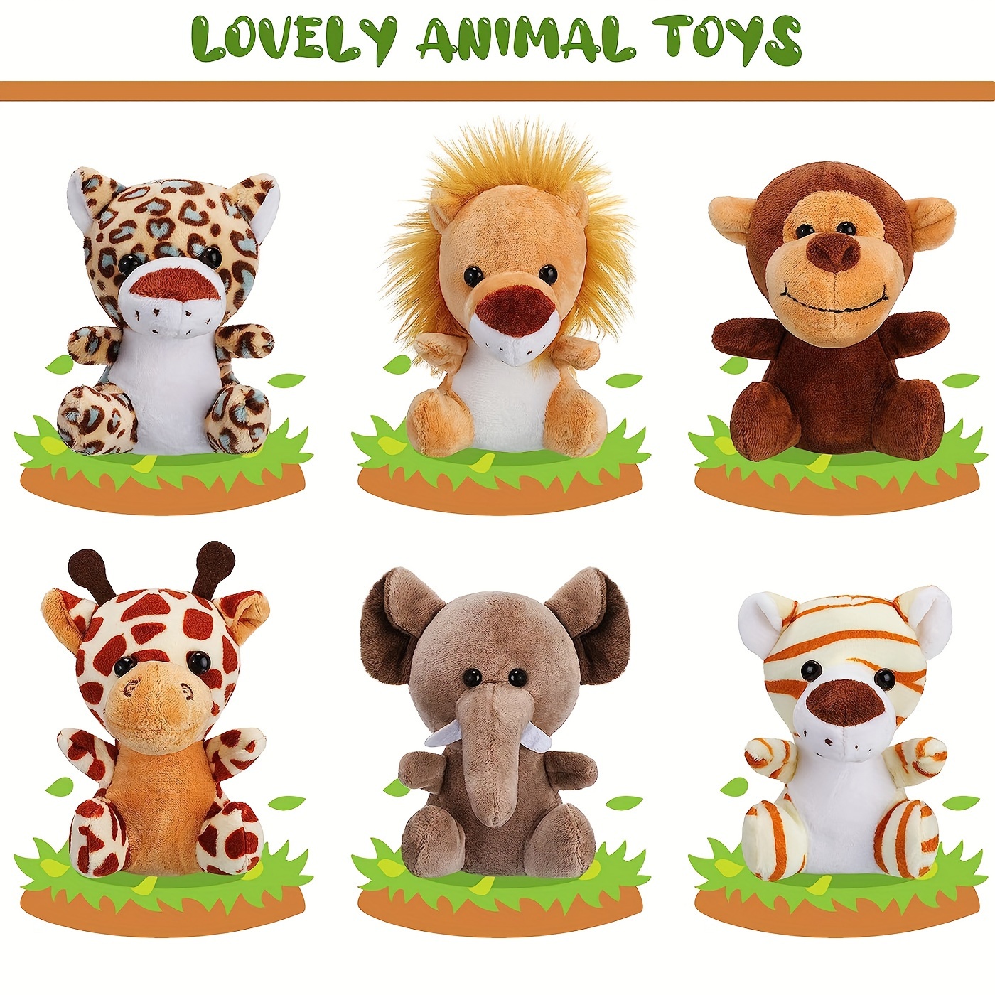 Mini Filled Forest Animal Jungle Animal Plush Toy Cute - Temu