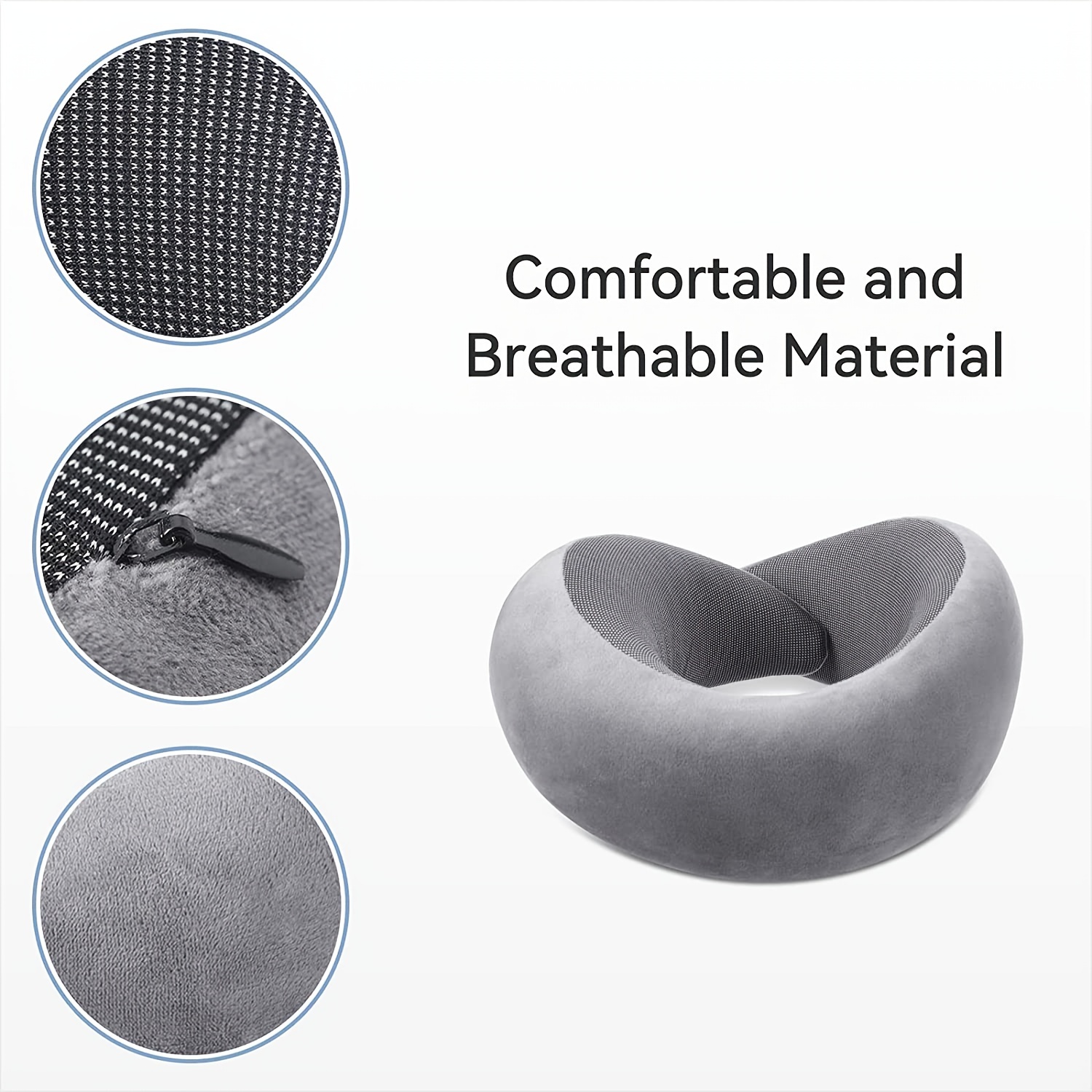 Memory Foam Travel Pillow Soft Neck Support for Sleeping Rest Comfortable Cover