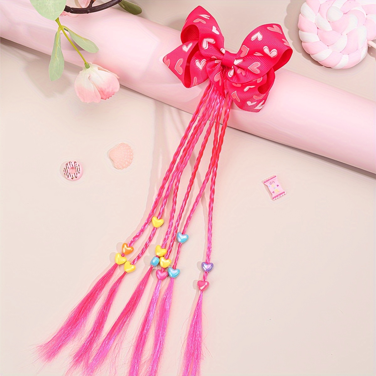 Cute Ribbon Bows Tassel Ornament Hair Clips Girls Colorful - Temu