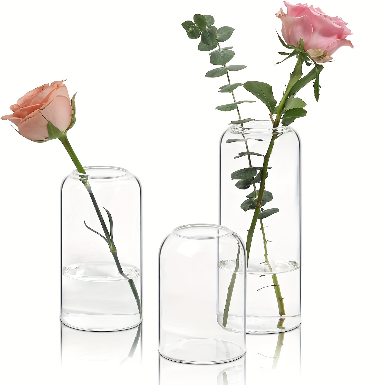 Jarrones grandes para la sala elegante, florero de cristal transparente,  florero de 12 pulgadas, jarrón de vidrio grande, jarra de vidrio grande  para