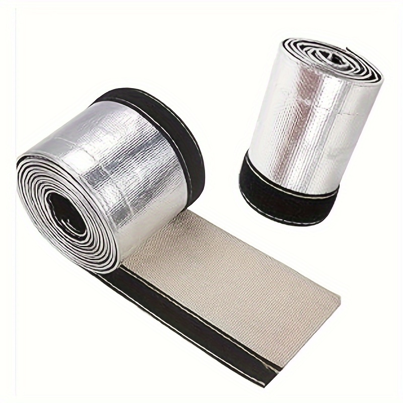 TEMU Type Engine Pipe Heat Shield, High Temperature Resistant, Insulating And Anti-aging, Aluminum Foil Glass Fiber Wire Sleeve 600 * 106mm