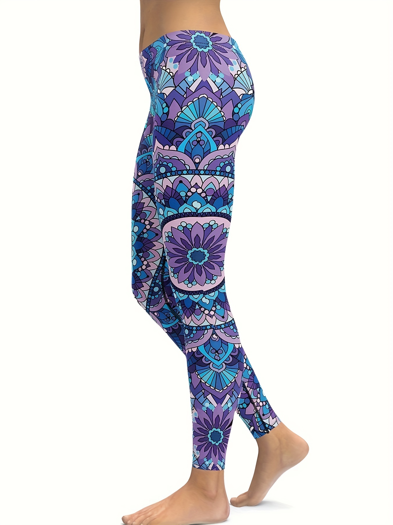 Light Blue High Waist Side Pockets Yoga Leggings Breathable
