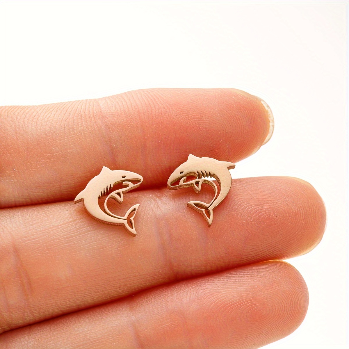 Cute Fish Dolphin Earrings Studs Jewelry Gift For Girl Animal Whale  Sterling Silver Women's Earrings, Fashion Earrings