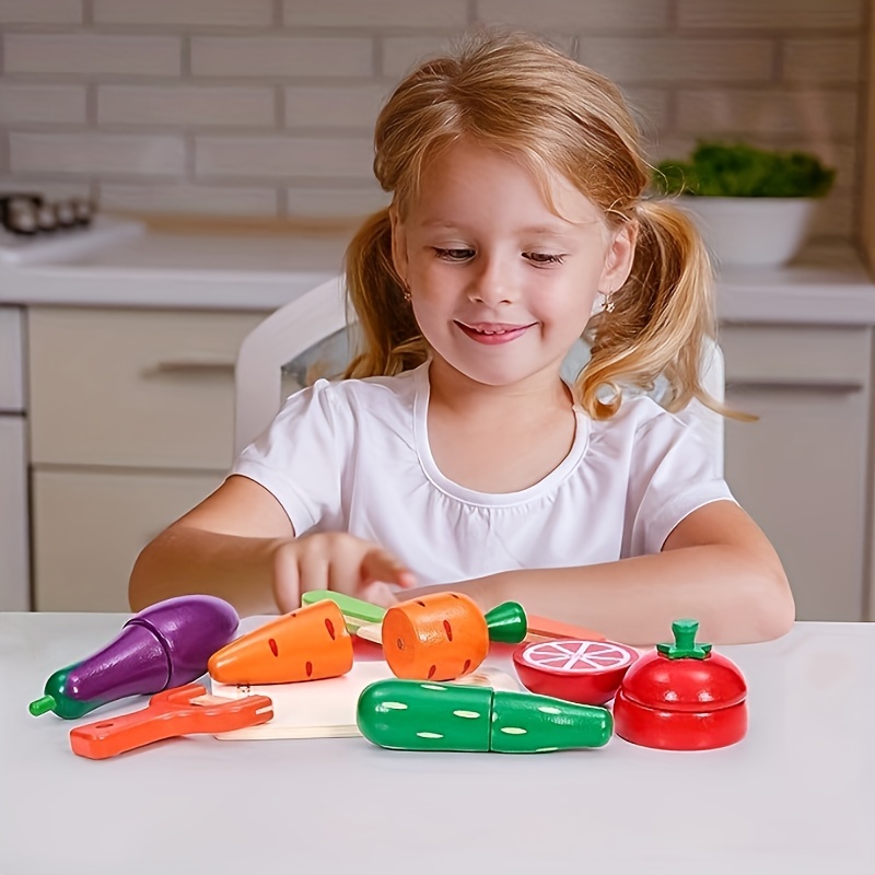 10 Unids/set Juguete Cocina Simulación Niños, Juguete Educativo Montessori  Corte Frutas Verduras Madera Clásico Regalo Niños - Juguetes - Temu