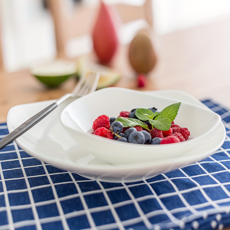 Juego de platos de cerámica de lujo nórdico, vajilla creativa para  ensalada, fruta, verdura, postre, cuenco