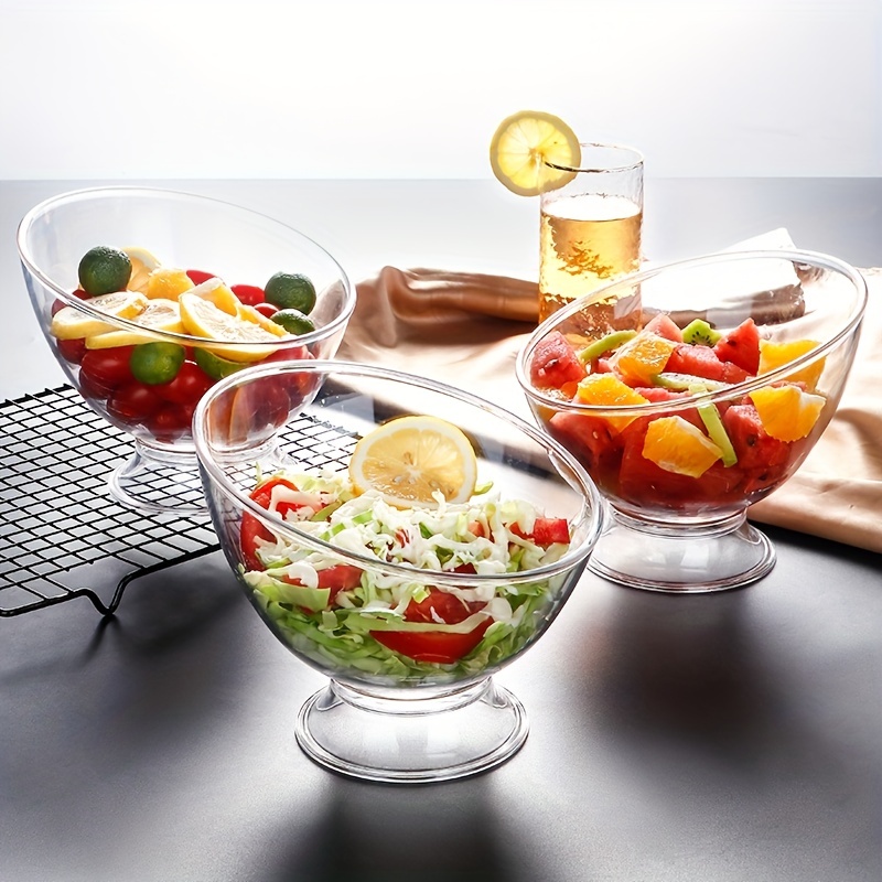 Salad Bowl Acrylic Food Serving Large Mixing Plastic Dessert Bowls Soup  Capacity Big Vegetable Glass Kitchen tableware - AliExpress