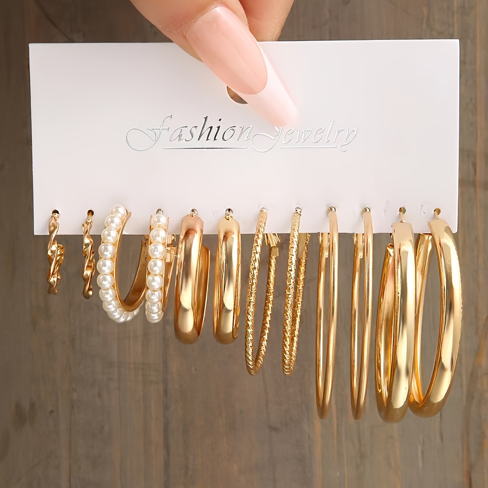 Lot De 5 Paires De Boucles D'oreilles Créoles Rondes - Acier Inoxydable - Mode - Neuf Avec étiquettes