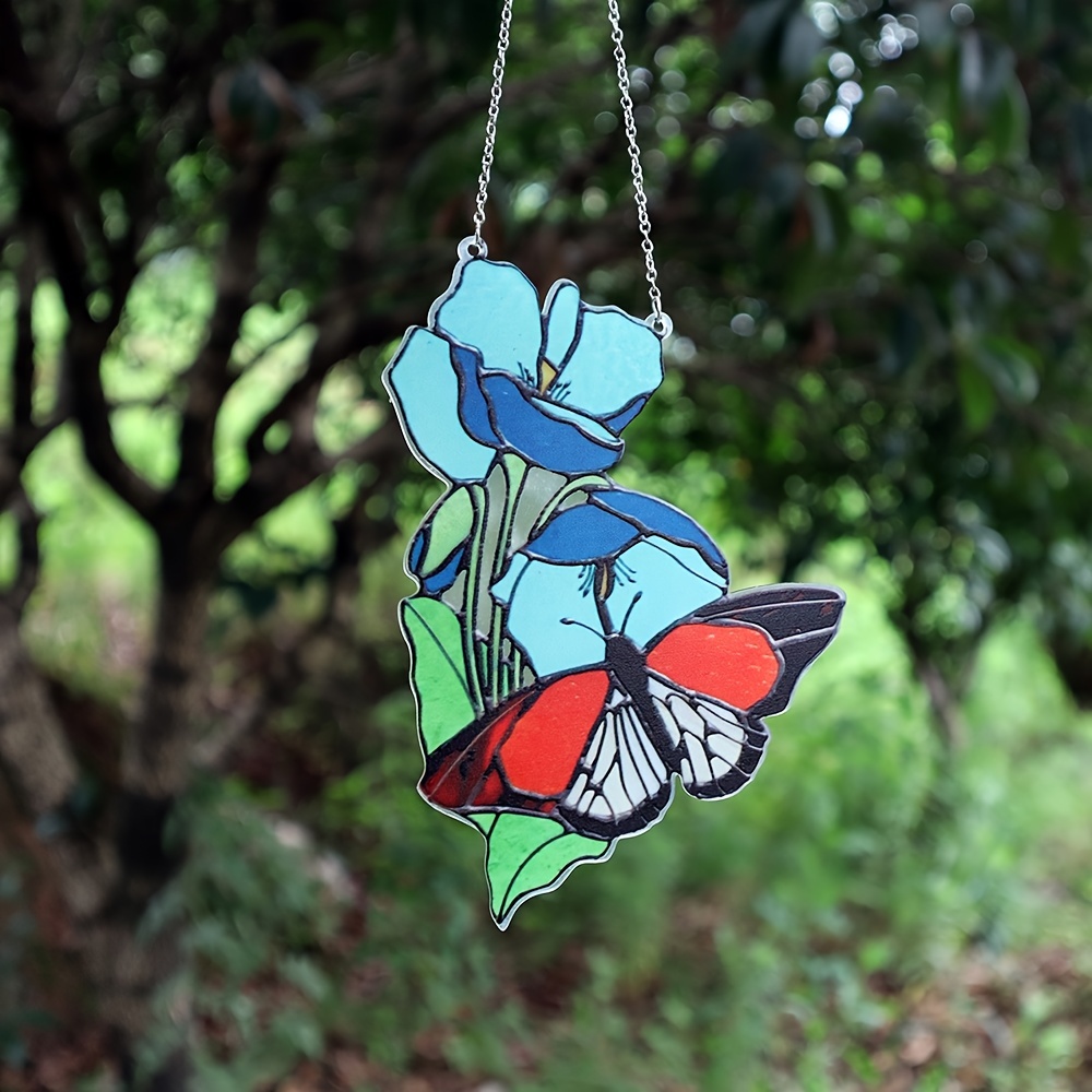 1pc Acryl Asymmetrisch Blauer Schmetterlingsanhänger - Temu Austria
