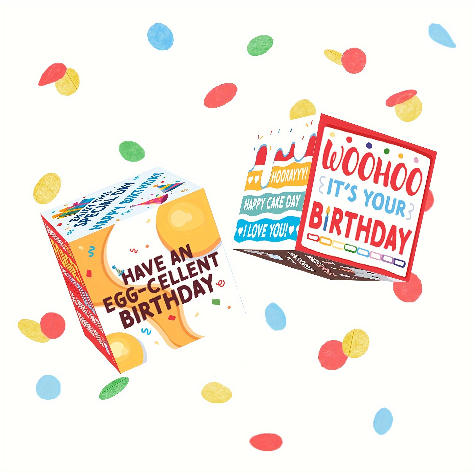 Pop up Birthday Card with Confetti, Happy Birthday Surprise Gift
