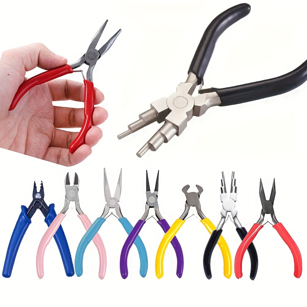 8PCS/Set Mini Black Bent Crimping Pliers For DIY Beading Jewelry Making  Pliers Fit Tools