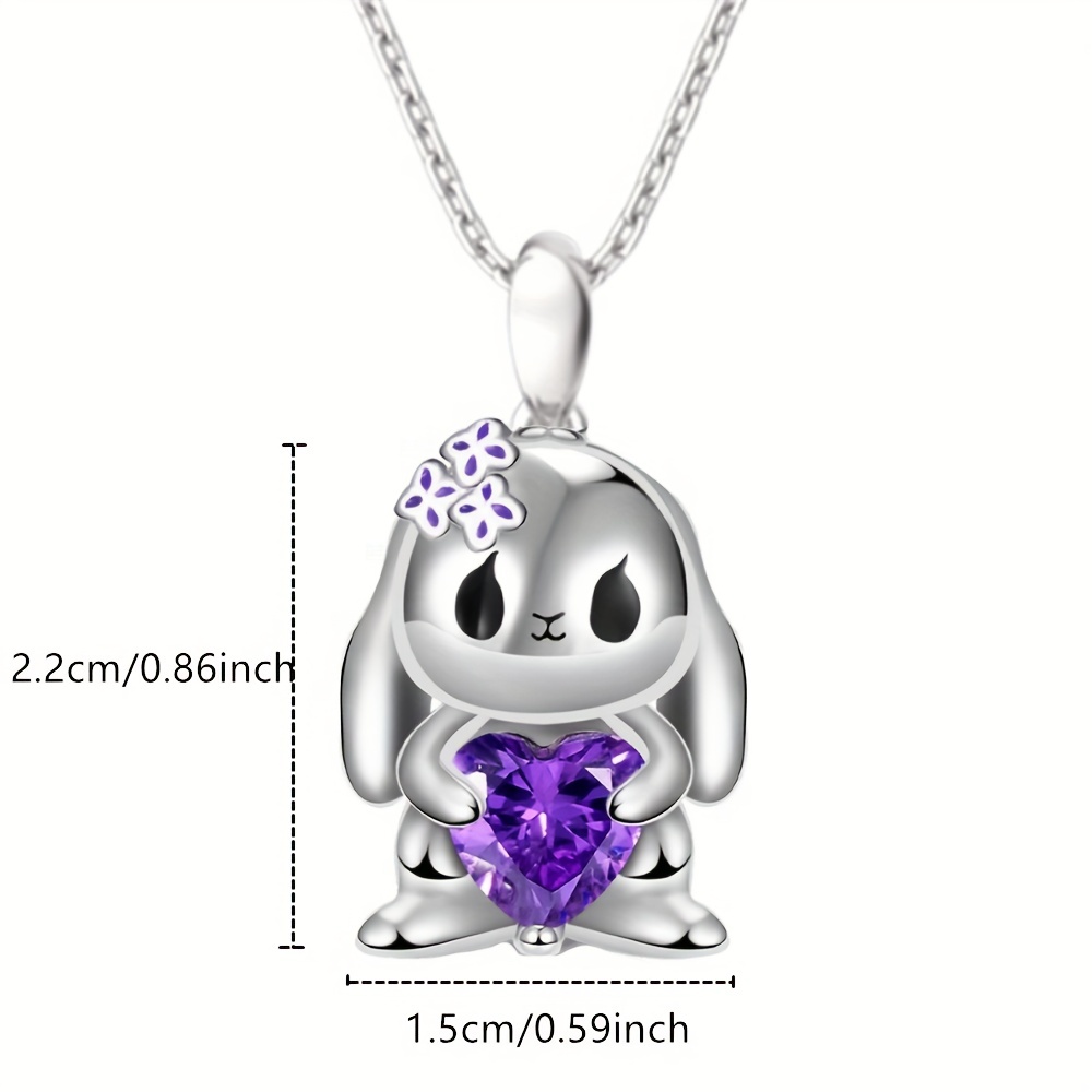 Cute Heart Sapphire Crystal Rabbit Pendant Necklace For Women Fashion  Women's Cartoon Rabbit Necklace Exquisite Girls Animal Party Jewelry Unique  Easter Bunny Accessories Christmas Gift - Temu