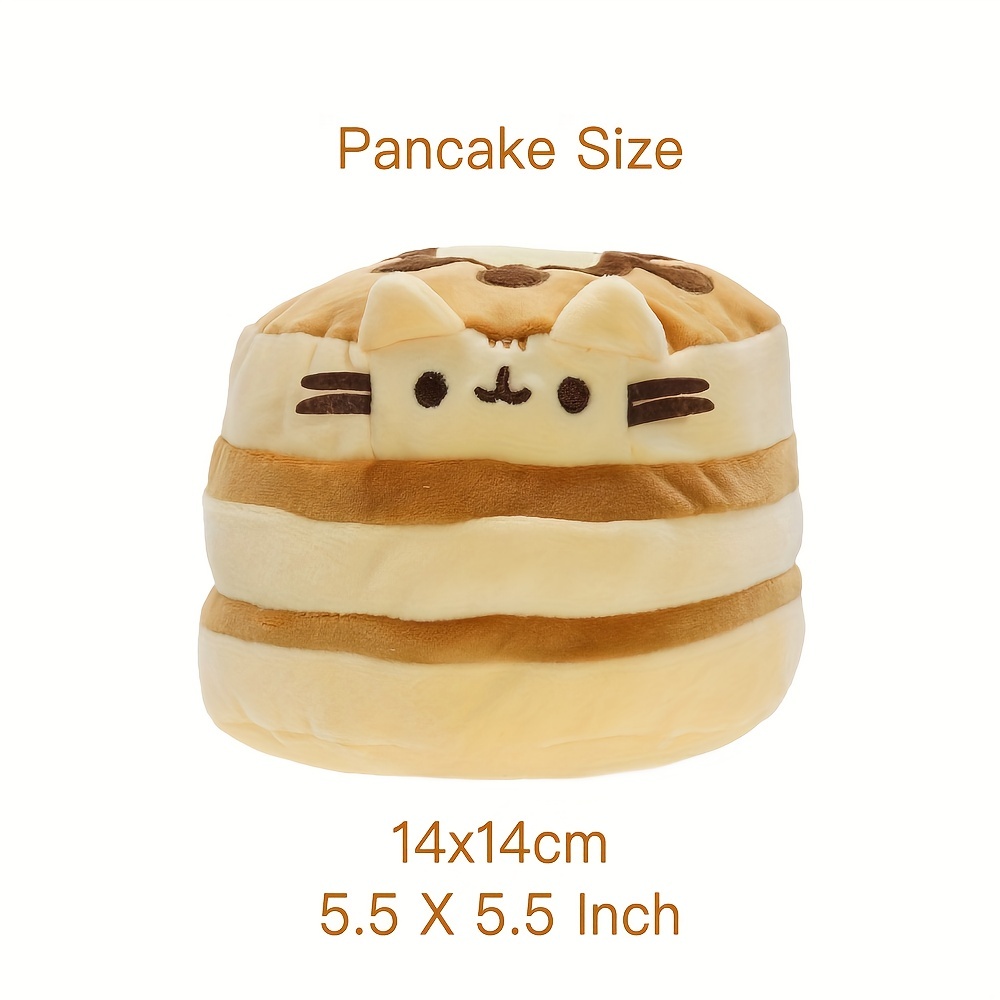 Pancake Cat Plush, Adorable Burger Size Soft Kitten Plushies, Kawaii