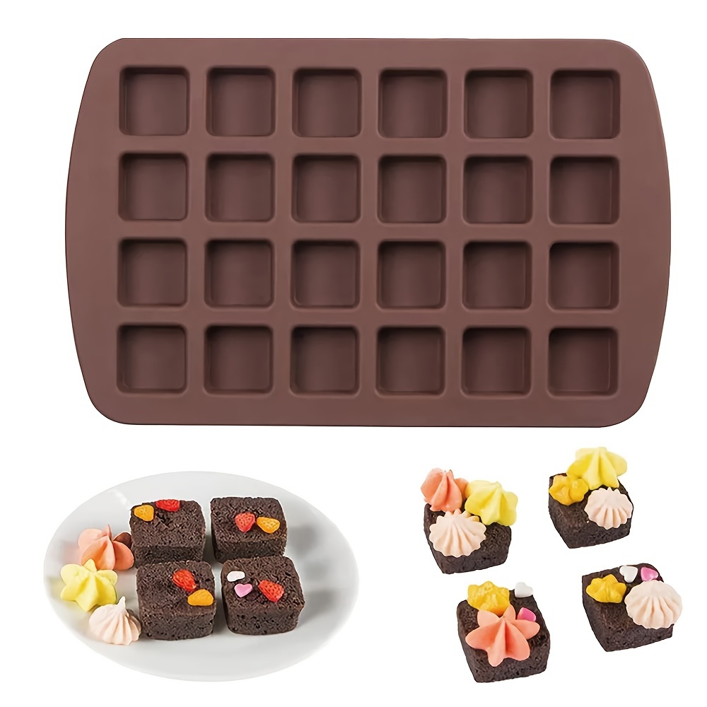 

1pc 24-cavity Silicone Mold, Square Shaped Fondant Chocolate Biscuit Pudding Mold, Cake Decoration Mold, Ice Cube Mold, Kitchen Accessories, Baking Tools, Diy Supplies