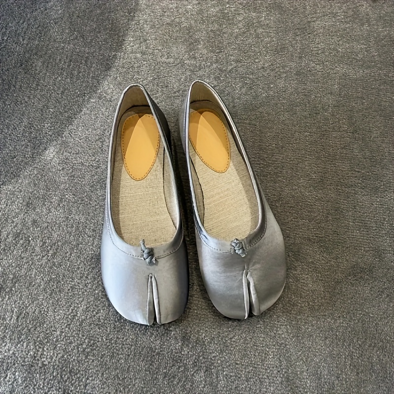 Vintage Womens Split Toe Shoes Tabi Leather Ankle Strap Block