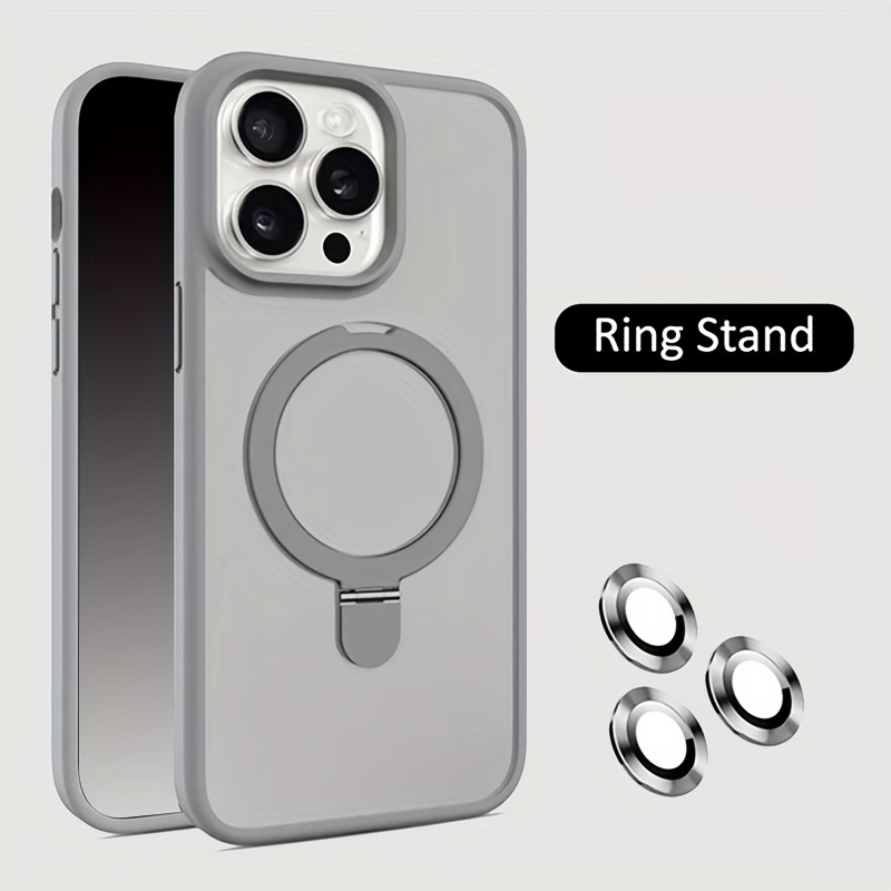 Funda magnética de titanio para iPhone 15 Pro [compatible con MagSafe]  [Protector completo de lente de cámara y prueba de caídas de grado militar]