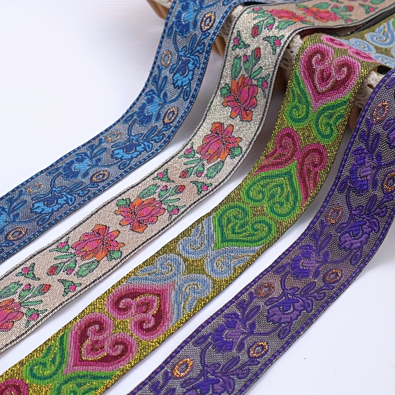 Jacquard Ribbon Jacquard Trim Embroidered Lace Ribbon Ethnic - Temu
