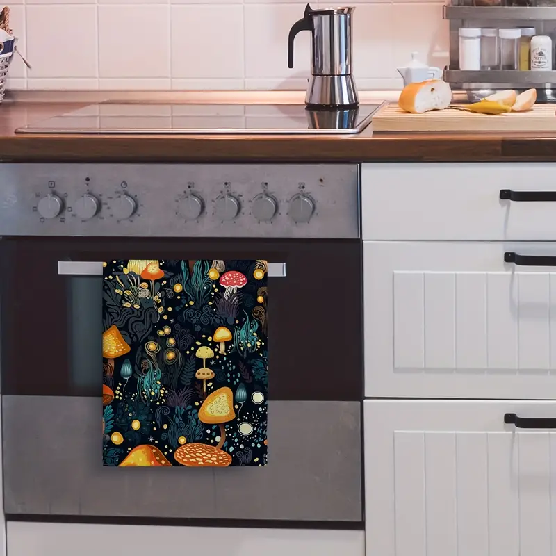 Hand Towels, Kitchen Square Dish Cloths, Microfiber Mushroom
