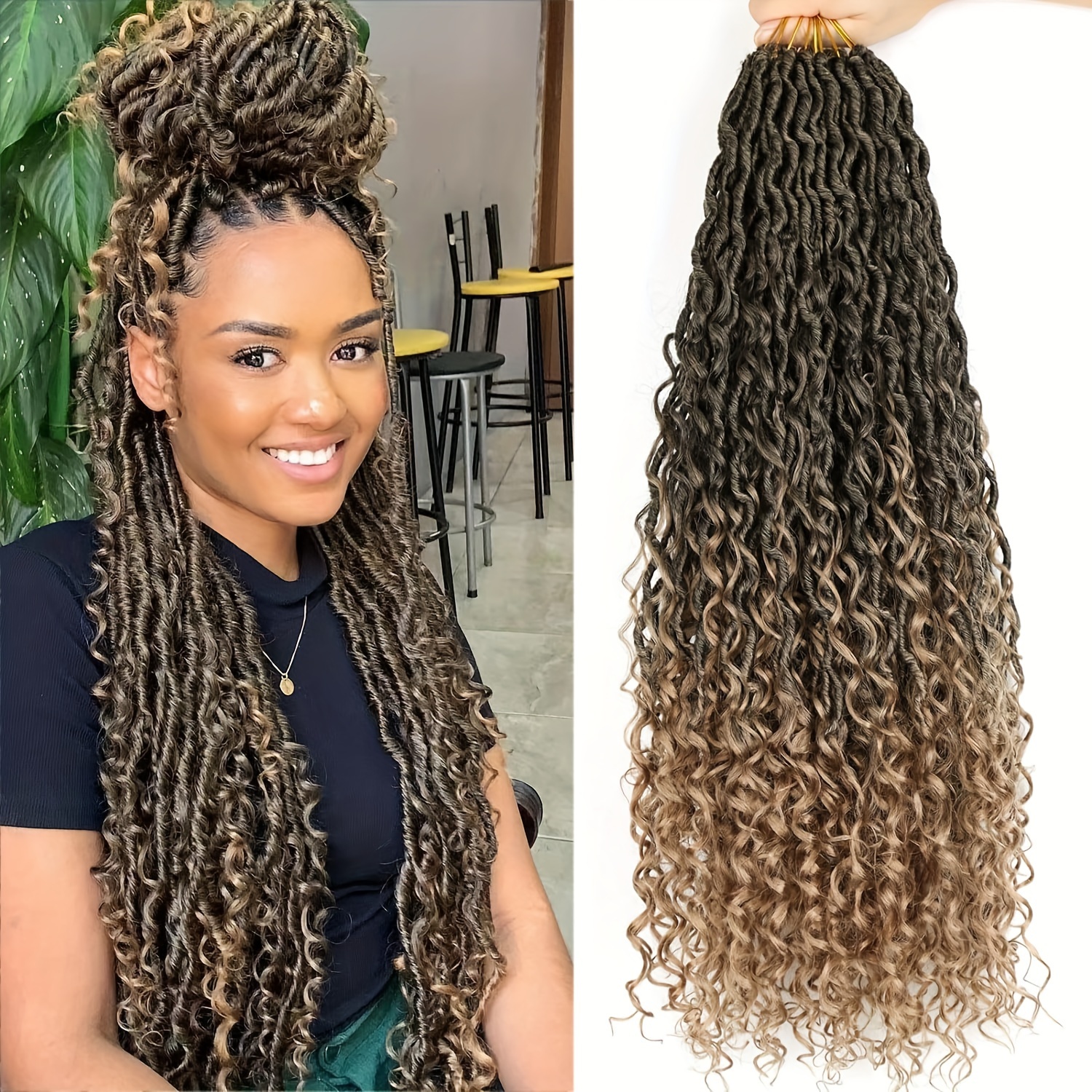 Long Curly Crochet Hair Extensions Women Deep Wave Braiding - Temu Canada