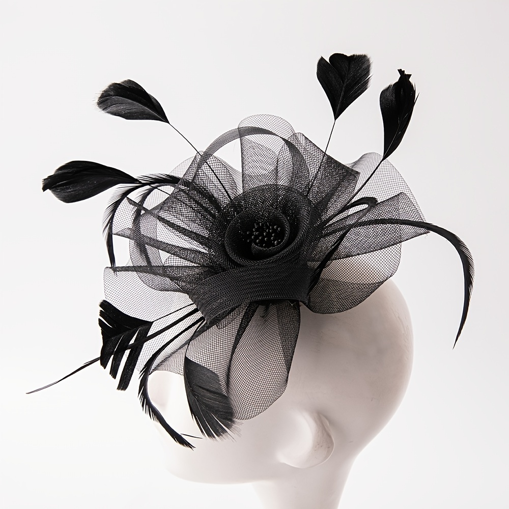 TheHatHive Black and White Fascinator, Womens Tea Party Hat, Church Hat, Derby Hat, Fancy Hat, Black Hat, Tea Party Hat, Wedding Hat, Kentucky Derby