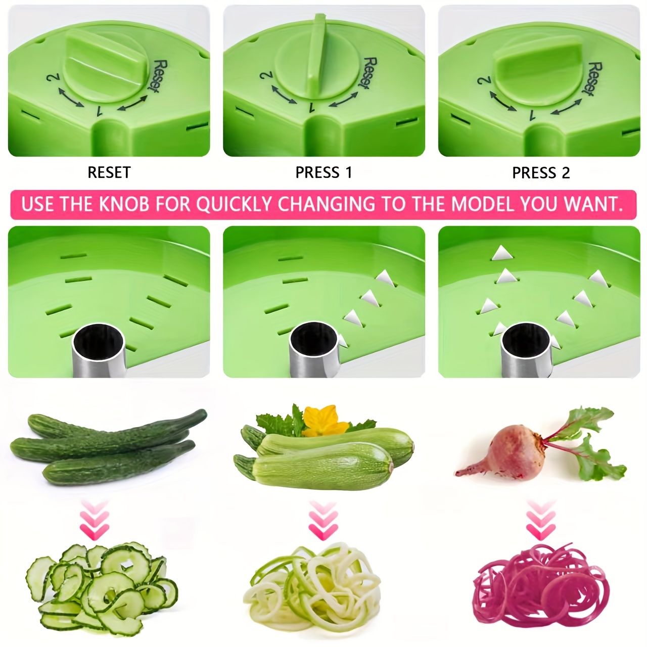 4IN1 Manual Vegetable Cutter Multi-function Spiral Vegetable