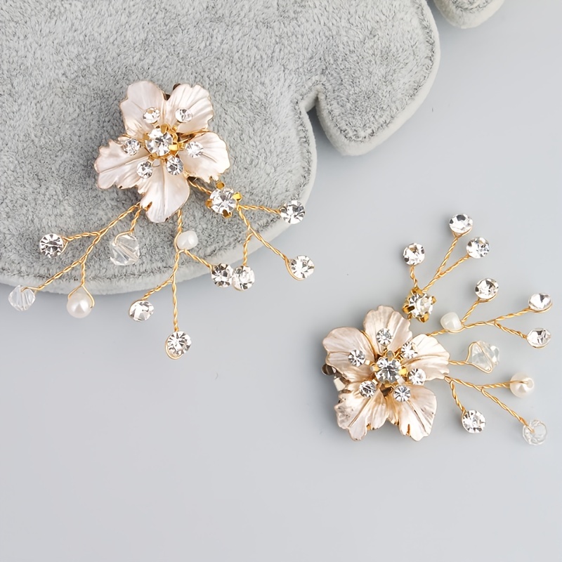 Flower shaped Rhinestones Crystal Shoe Clips Women Bride - Temu