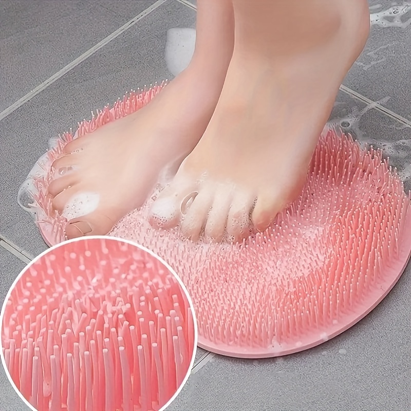 1Pcs Back Scrub Brush Foot Scrubber Reusable Silicone Brush Floor Mat  Multifunctional Suction Cup Wall Pad Foot Bath Tools