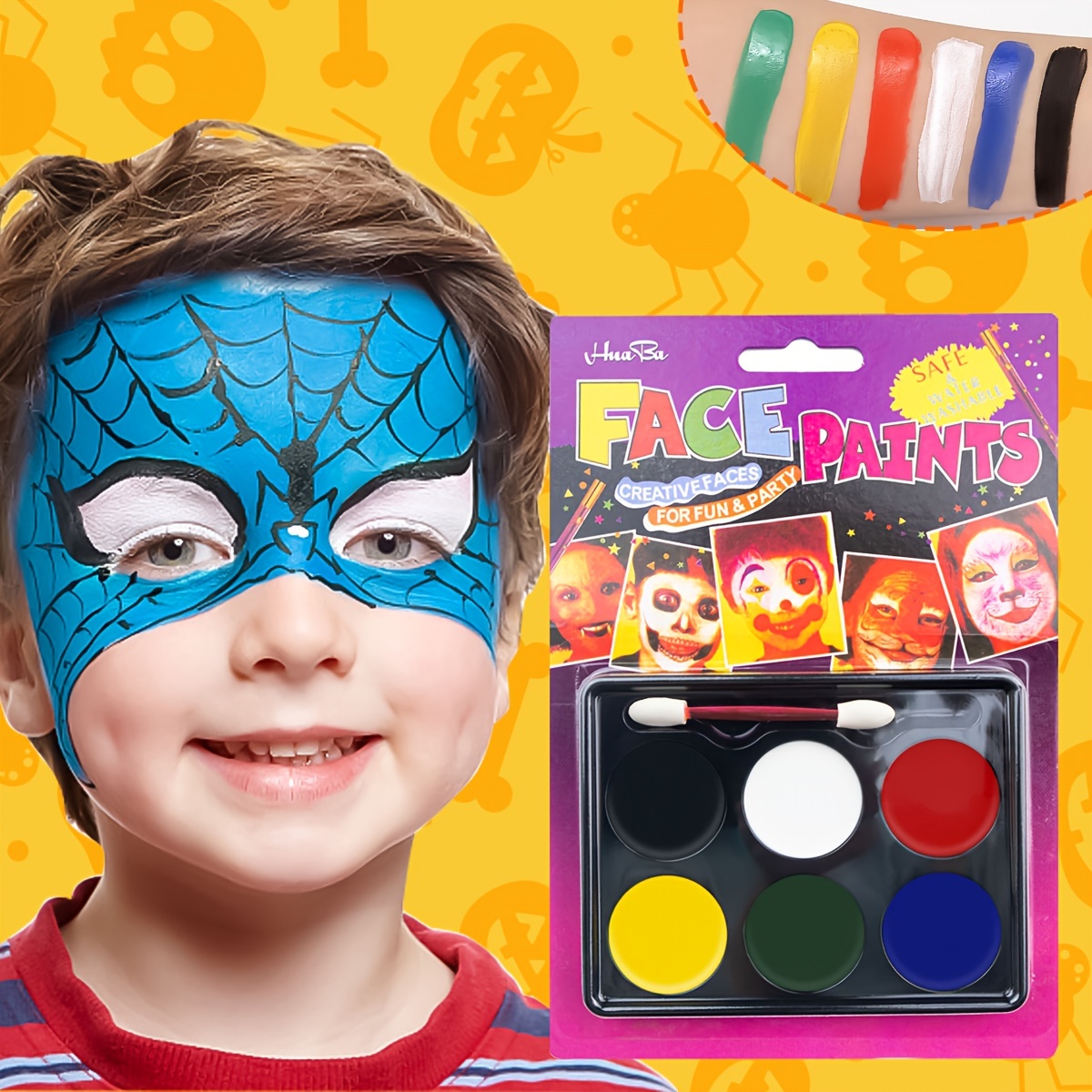  Face Painting Kit For Kids Party, Face Paint Kit Professional  16 Water Based Paints,Face Body Paint Oil Set, Non-Toxic Sensitive Skin  Paints,Kid Face Paint Palette For Party Halloween SFX Makeup 