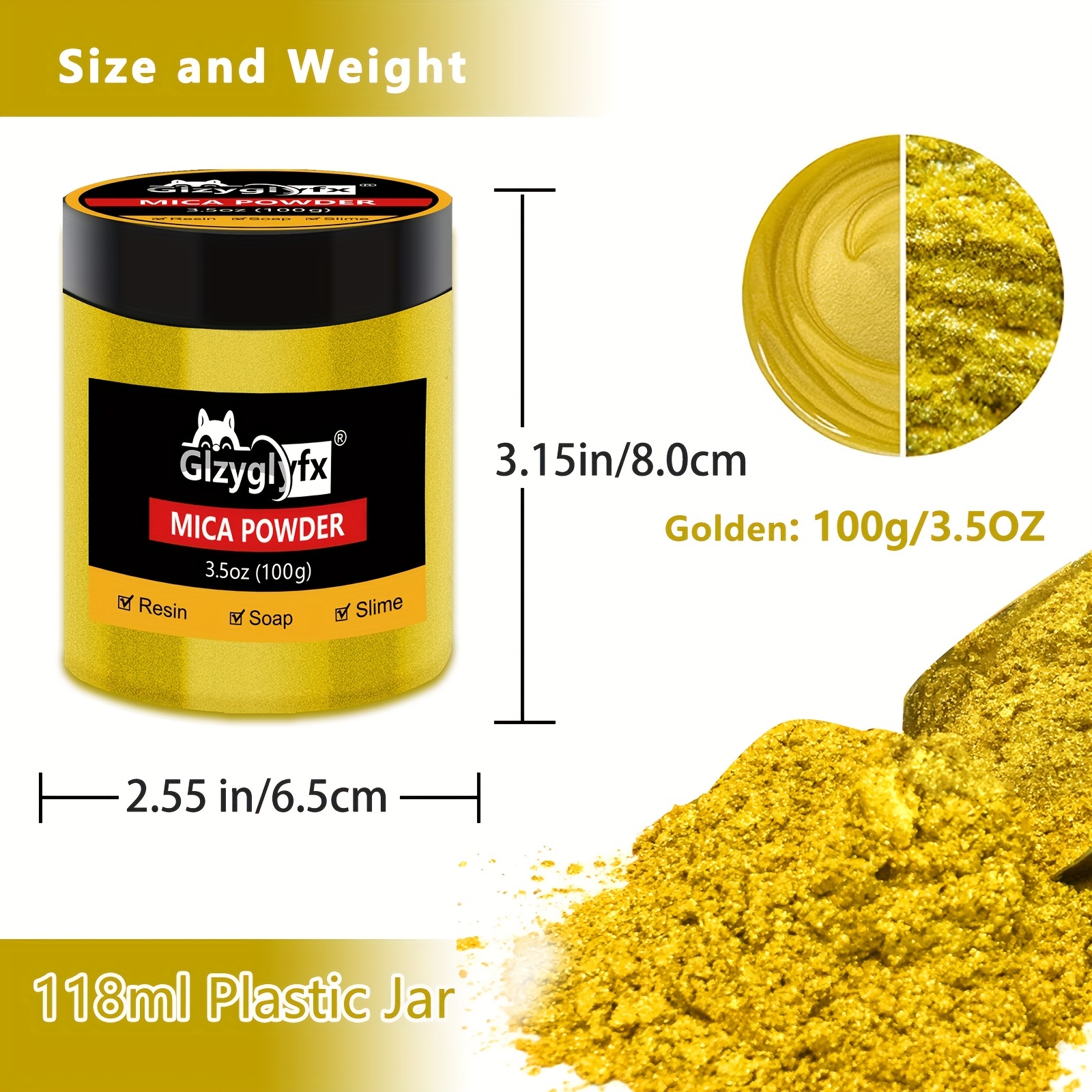 Gold Mica Powder, Kintsugi Art, Epoxy Resin Dye, Nail Polish Powder, Epoxy Resin  Pigment, Powder for Candle Making, Premium Mica Powder 