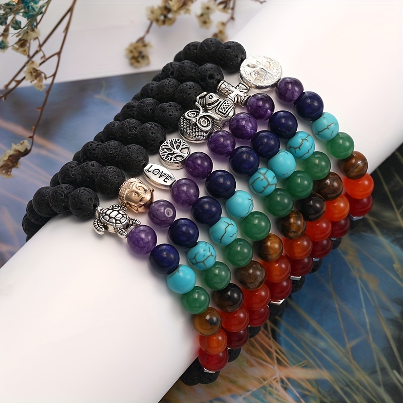 3 Strings Volcanic Stone Beads Home Goods Decor Colorful Decor