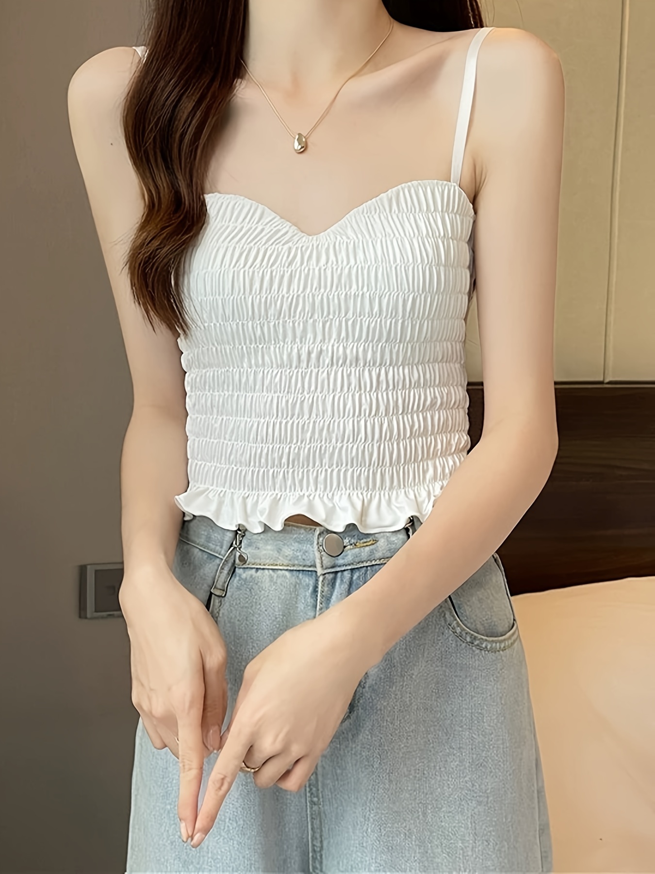 Sexy Strapless Camisole Every Day Vest Sleeveless Top Spring - Temu