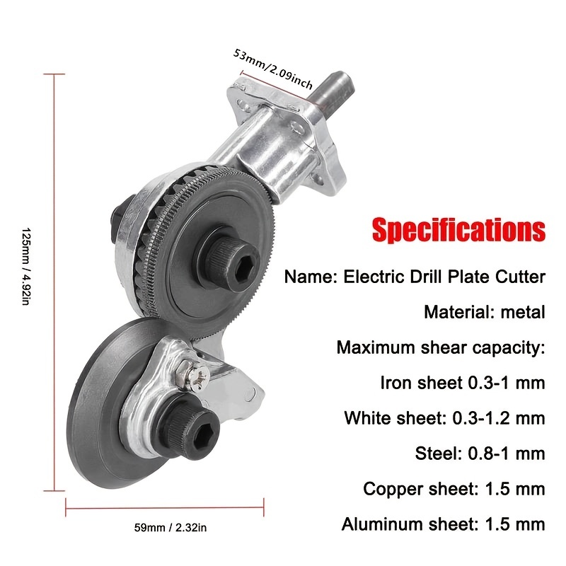 1 Set Electric Drill Plate Cutter Accessories Shear Fast Metal Plate Cutter Sheet Metal Cutting Electric Metal Nibbler