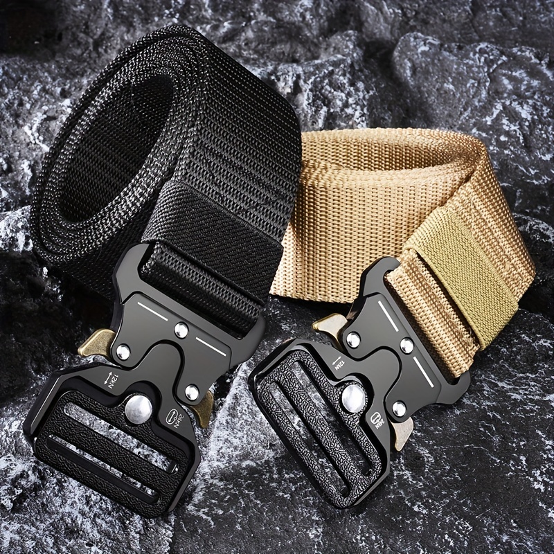 Cinturón táctico, cinturones militares para hombres, cinturón de nailon  duradero y resistente con hebilla de metal de liberación rápida de 1.5 x 4