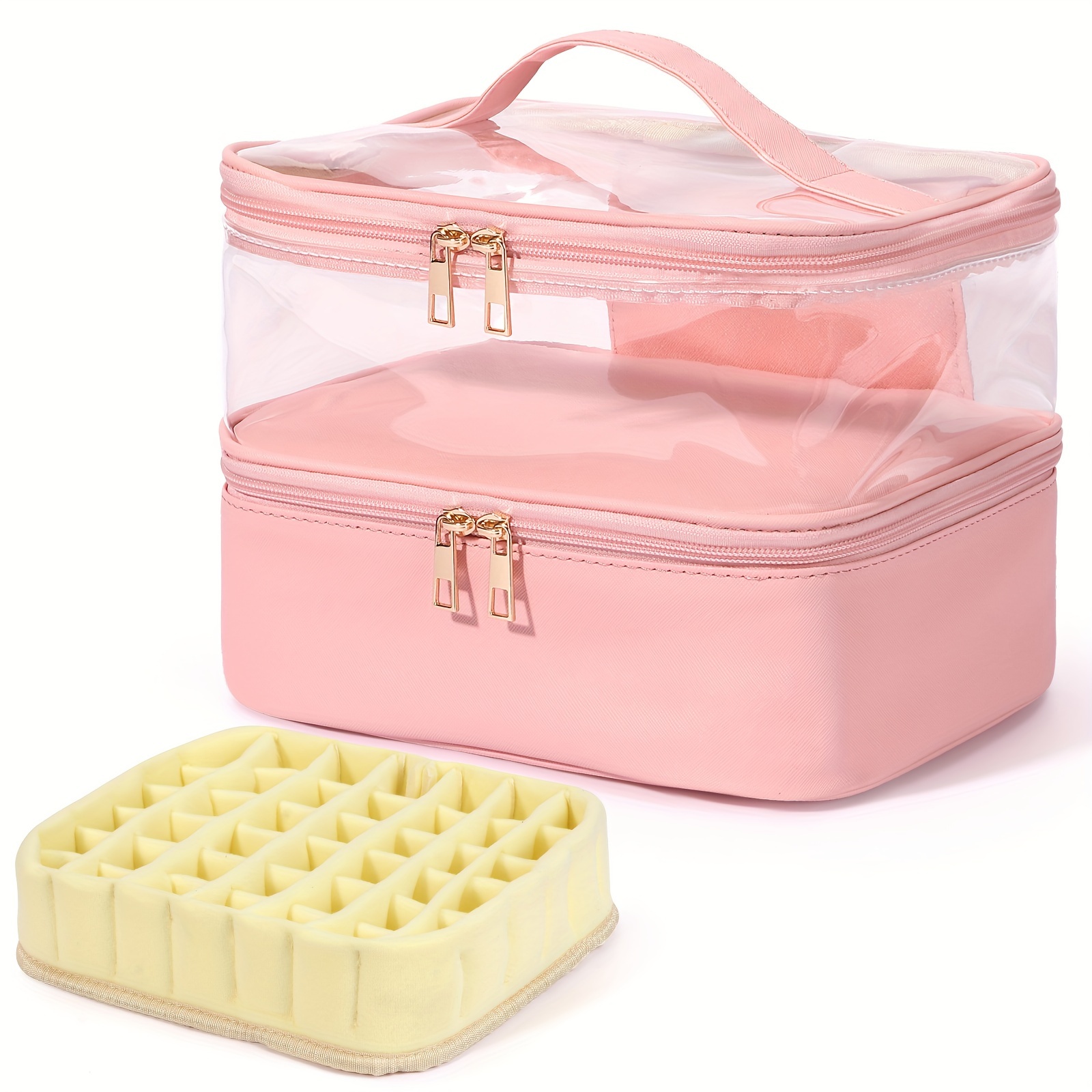 Nail Polish Organizer Storage And Nail Dryer Case Double - Temu