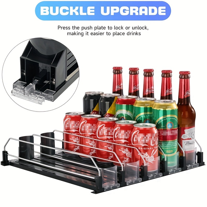 3 layers pusher rack drinks organizer