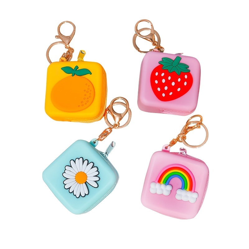 Cartoon Cute Small Wallet Mini Strawberry Bear Fox Coin Purse Pouch  Earphone Key Storage Bag - Temu