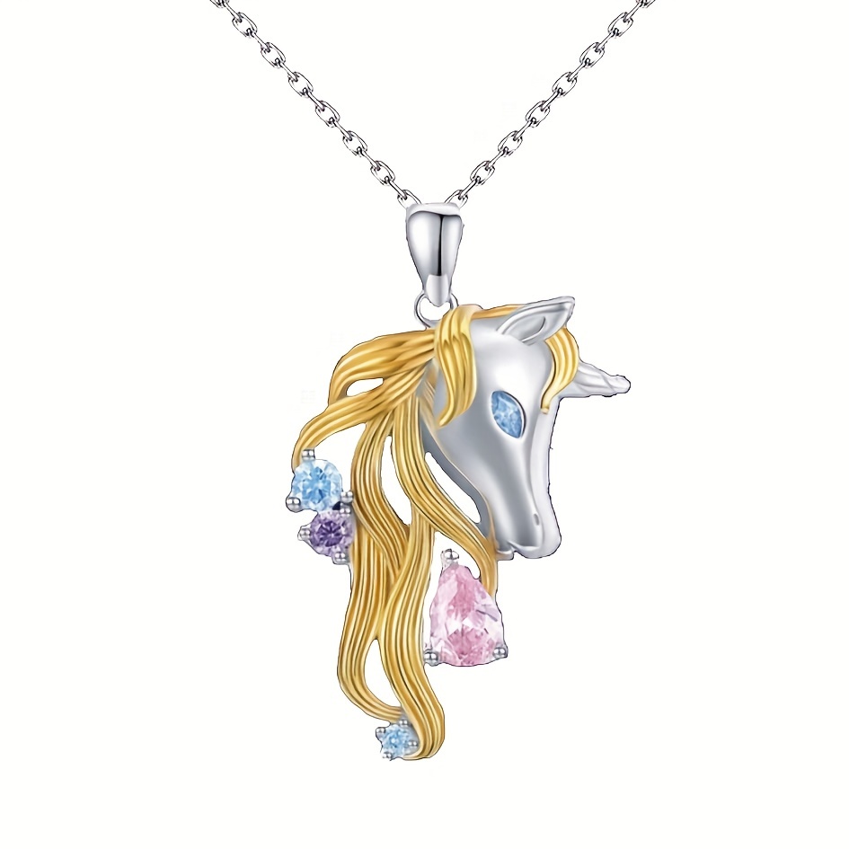 Unicorn Crystal Pendant with Elegant Organza Ribbon Necklace – Bellizza  Design