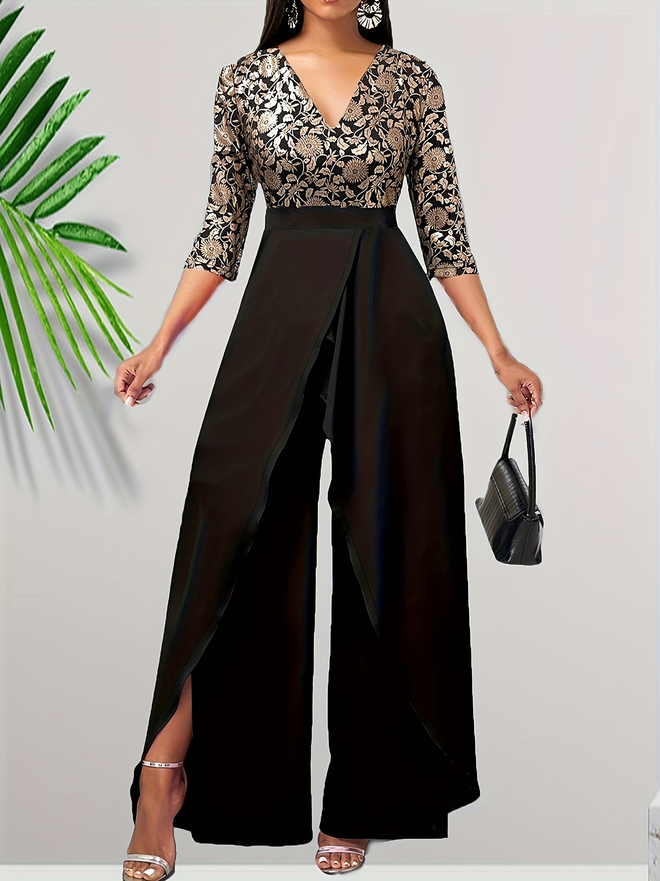 Formal Jumpsuits for Women Evening Party Sexy Sleeveless Sparkle Sequin  Splicing Elegant Dressy Rompers with Belt : : Clothing, Shoes &  Accessories