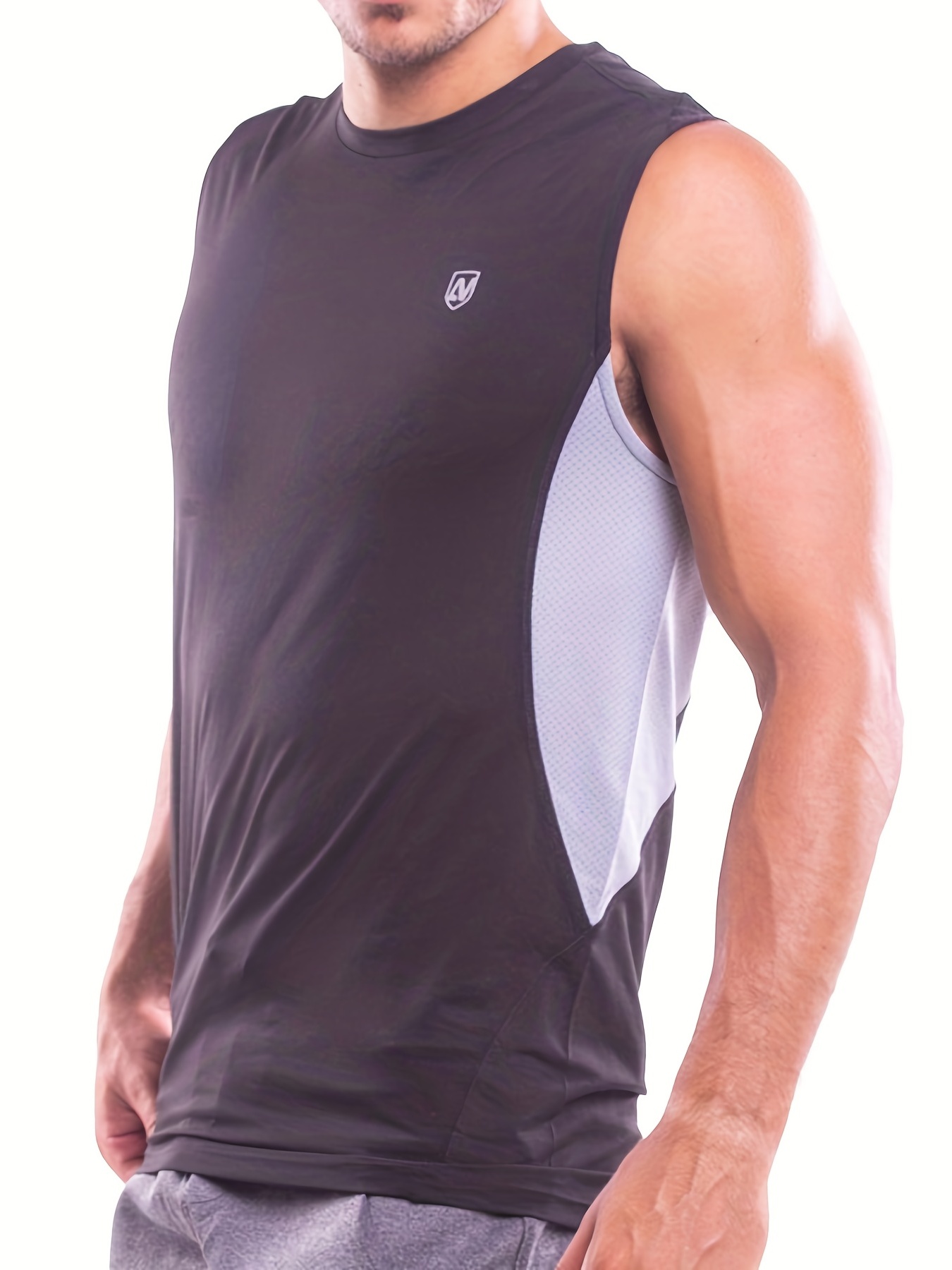 Men's Quick Dry Sleeveless Shirt Athletic Compression - Temu Canada