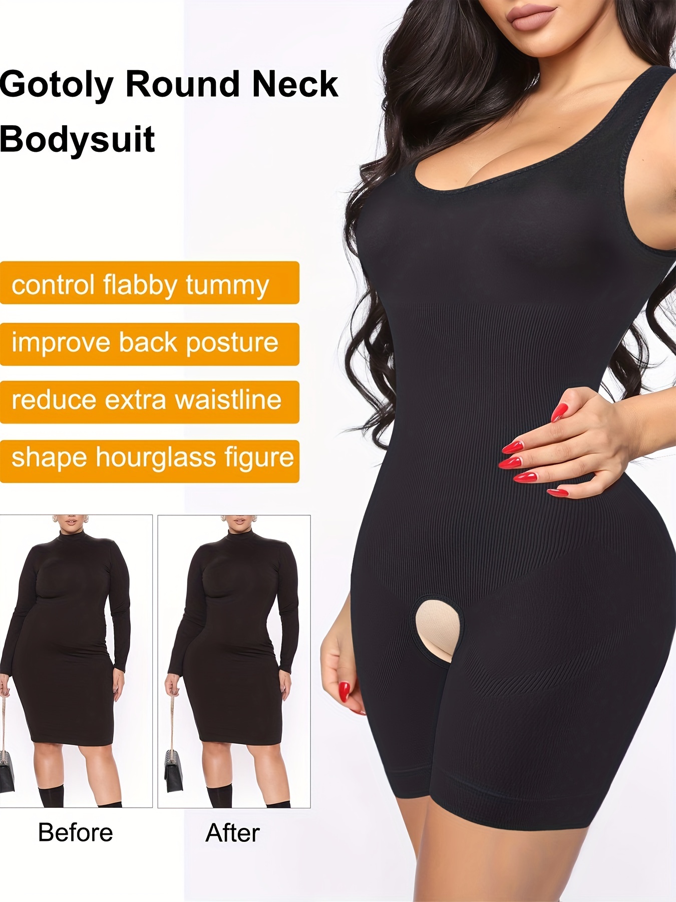 Gotoly Tummy Control Bodysuit Shapewear for Women Short Sleeve T