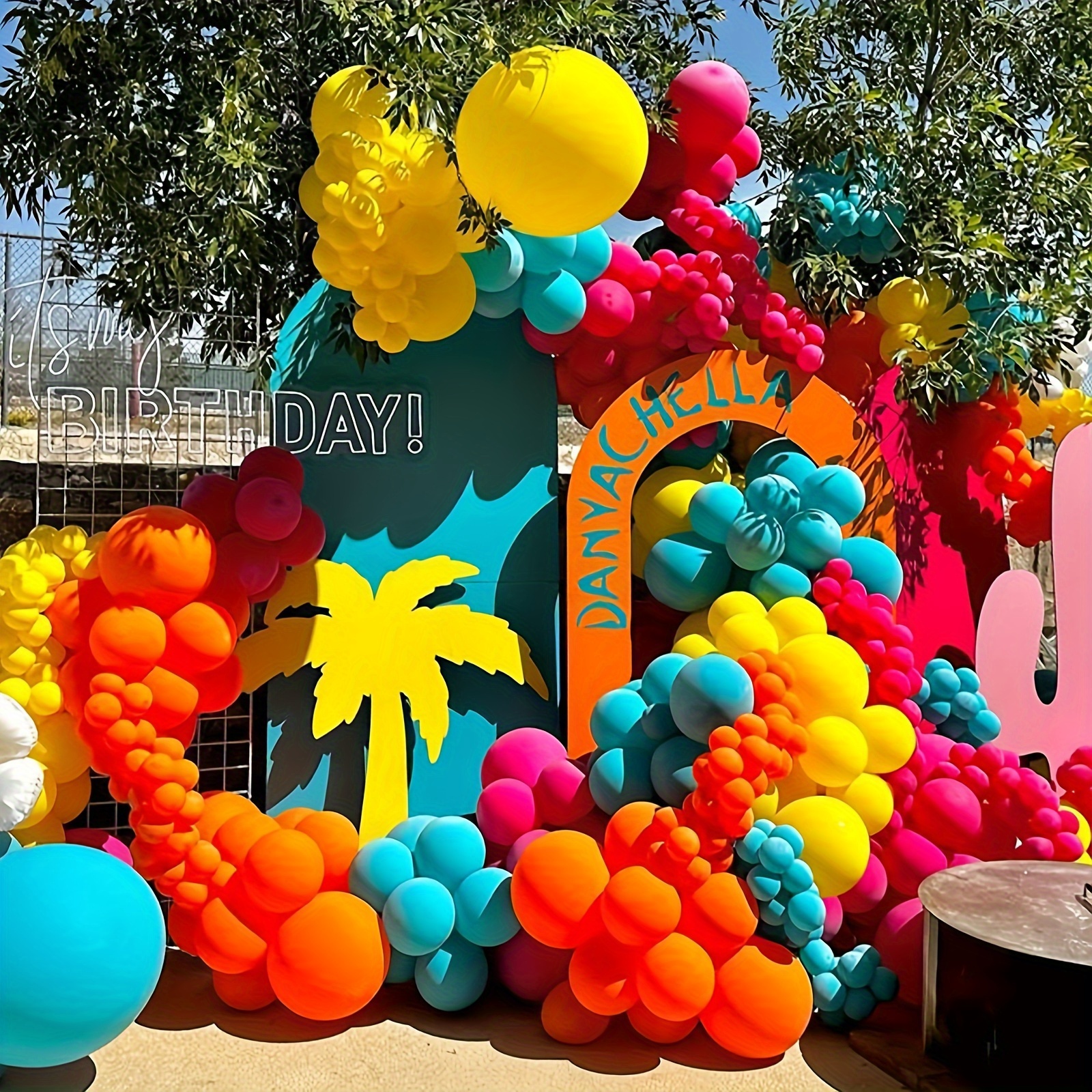 Tropical Balloon Garland Kit Colorful Balloon Arch Rainbow - Temu