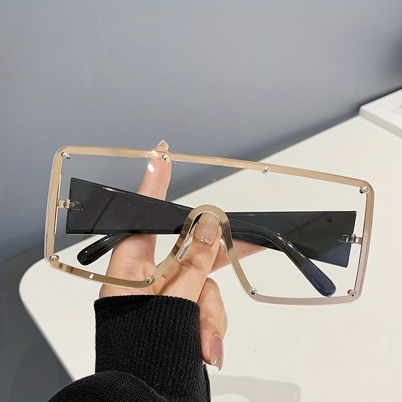 Nova moda oversized uma peça óculos de sol das mulheres marca