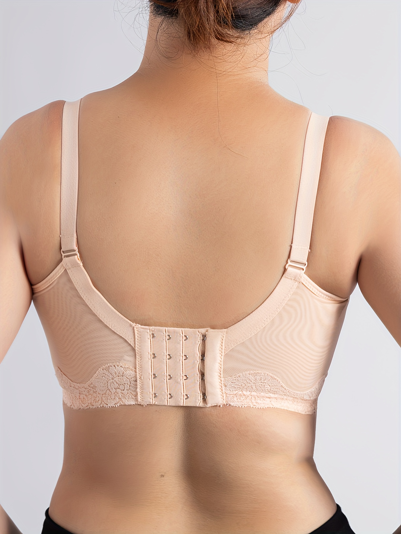 Contrast Lace Wireless Bras Comfy Breathable Push Bra - Temu