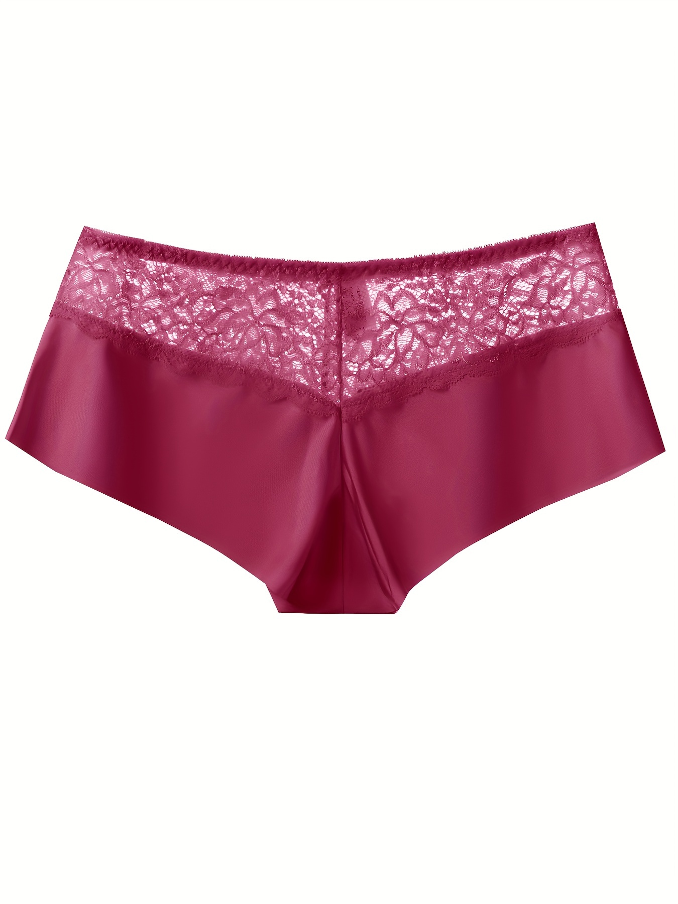 Contrast Lace Boyshort Panties Soft Comfortable Stretch - Temu