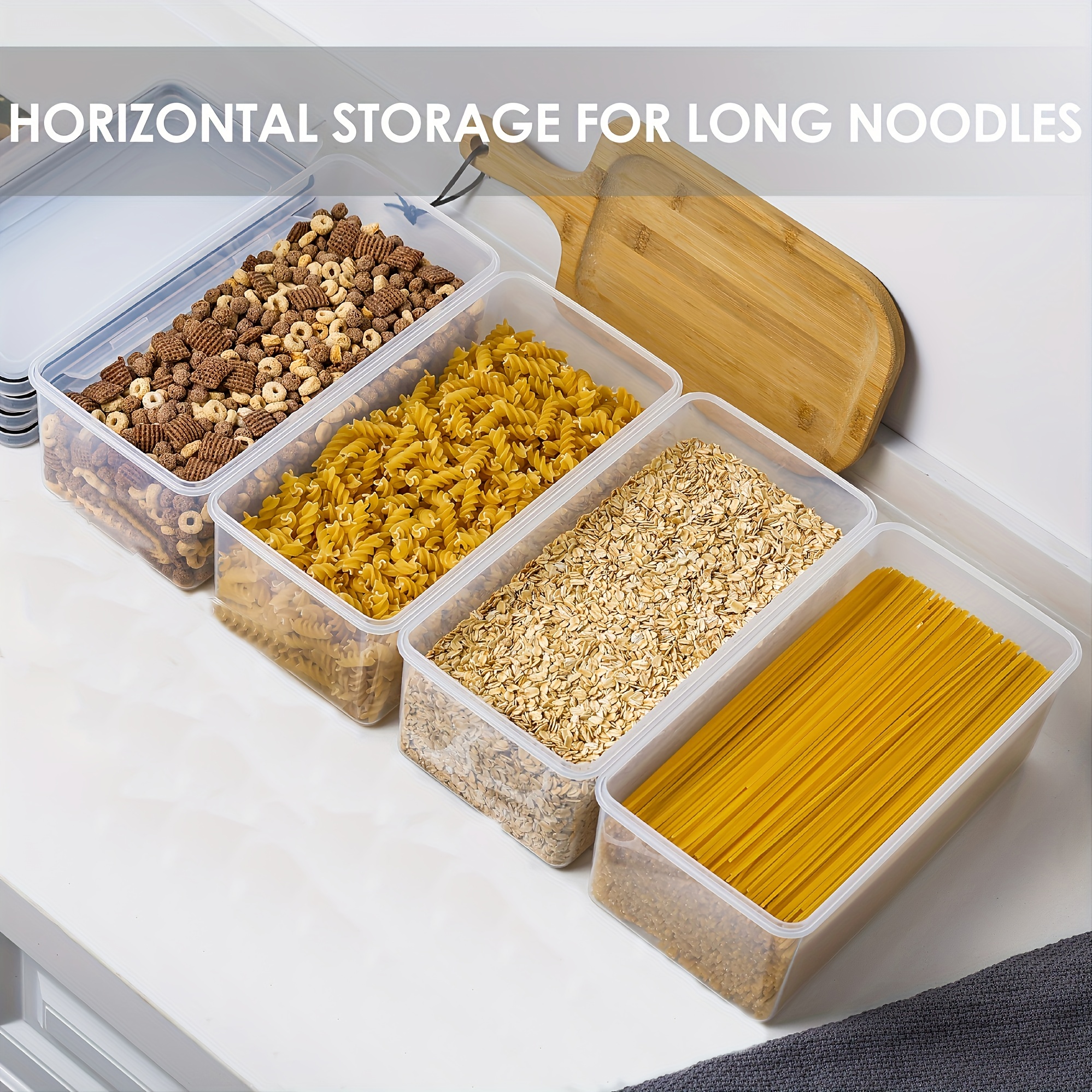 Airtight Food Storage Tall Containers for Spaghetti Noodle and Pasta - 2  Piece Set