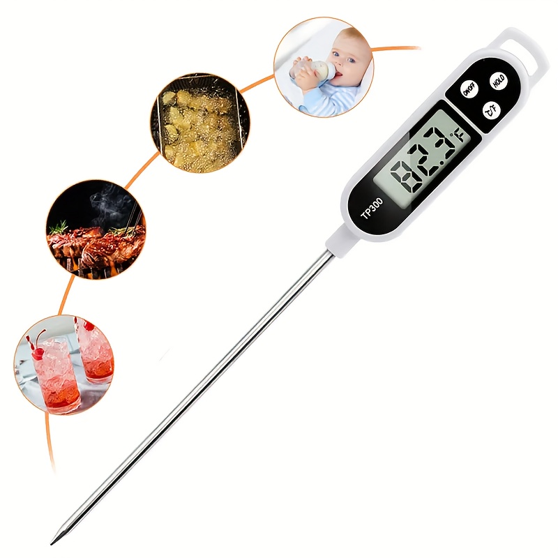 Food Thermometer, Instant Read Meat Thermometer, Baking Thermometer,  Digital Cooking Food Thermometer With Super Long Probe For Grill Candy  Kitchen Bbq Smoker Oven Oil Milk Yogurt, Kitchen Stuff, Cheap Stuff - Temu