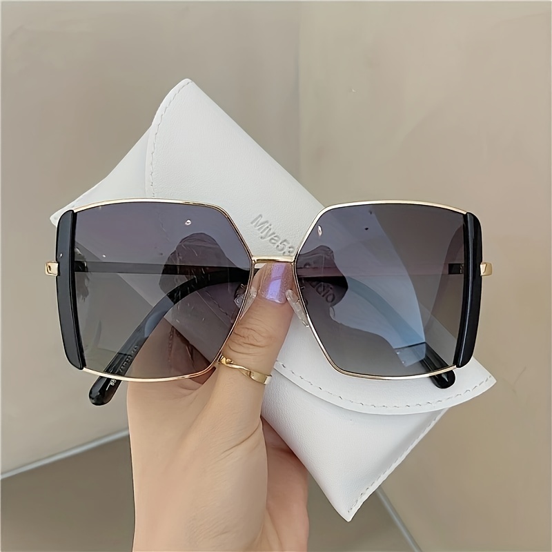 Oversized Cat Eye Sunglasses Gradient Lens Geometric Frame Shield UV400
